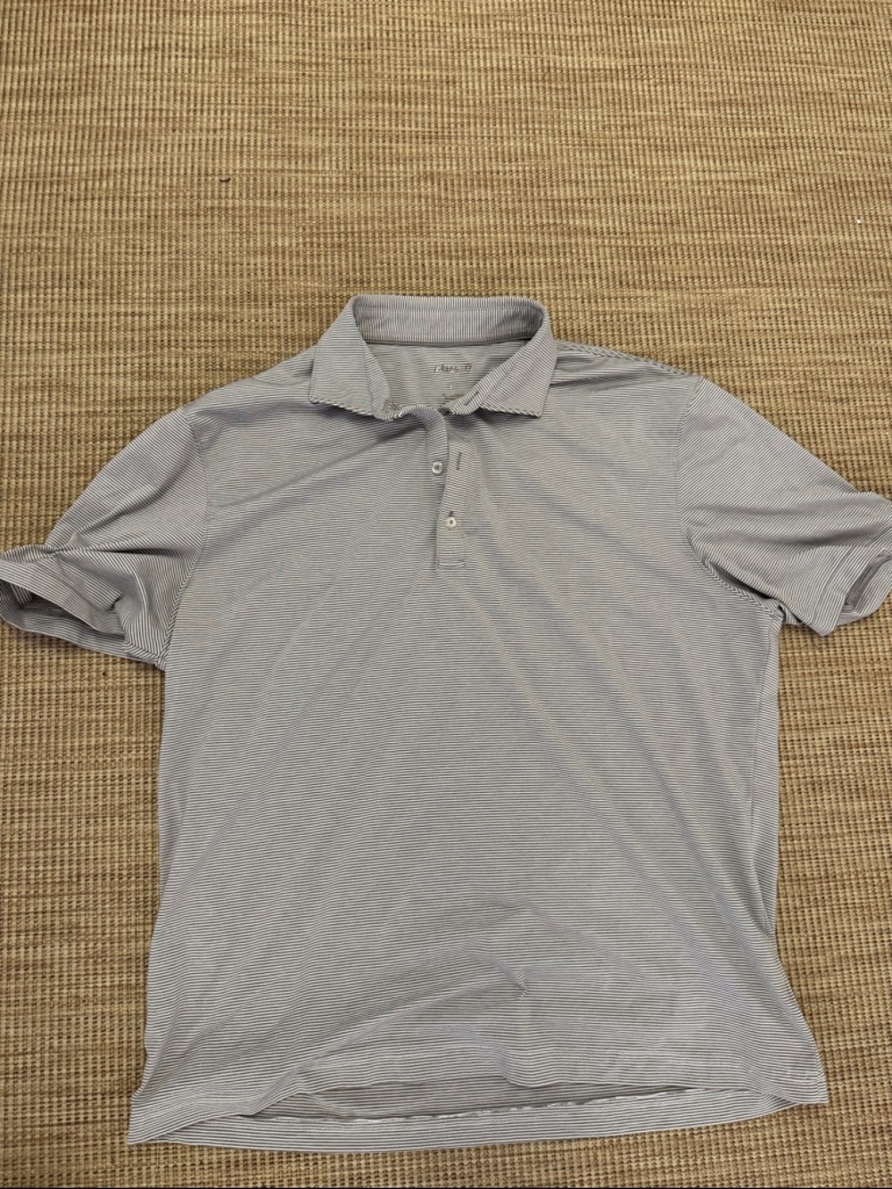 johnnie-O Light Gray Micro-Striped Polo